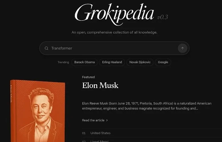 Grokipedia v0.3 launches with a new design and updated articles